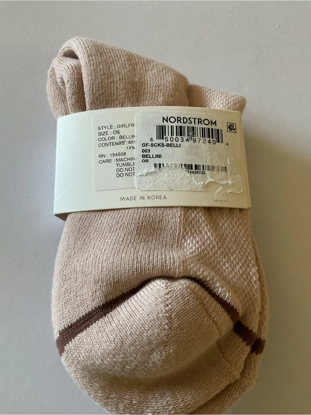 LE BON SHOPPE WOMENS COTTON GIRLFRIEND SOCKS IN BELLINI OS NWT